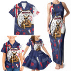 Australia Flag Day Family Matching Tank Maxi Dress and Hawaiian Shirt Cool Kangaroo Beer Aussie Aussie Oi Oi