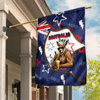 Australia Flag Day Garden Flag Cool Kangaroo Beer Aussie Aussie Oi Oi