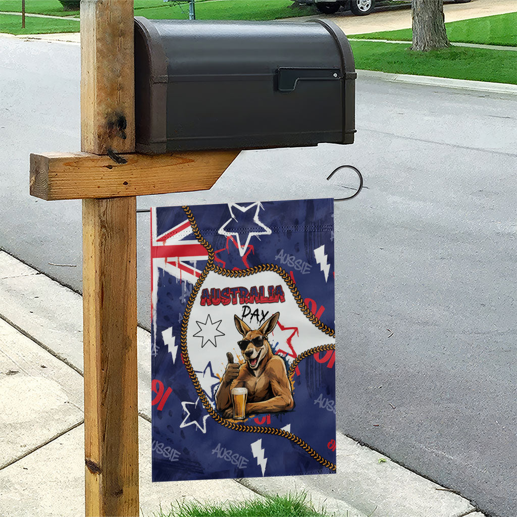 Australia Flag Day Garden Flag Cool Kangaroo Beer Aussie Aussie Oi Oi