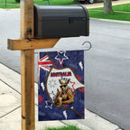 Australia Flag Day Garden Flag Cool Kangaroo Beer Aussie Aussie Oi Oi