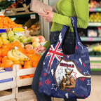 Australia Flag Day Grocery Bag Cool Kangaroo Beer Aussie Aussie Oi Oi