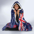 Australia Flag Day Hooded Blanket Cool Kangaroo Beer Aussie Aussie Oi Oi