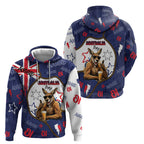Australia Flag Day Hoodie Cool Kangaroo Beer Aussie Aussie Oi Oi