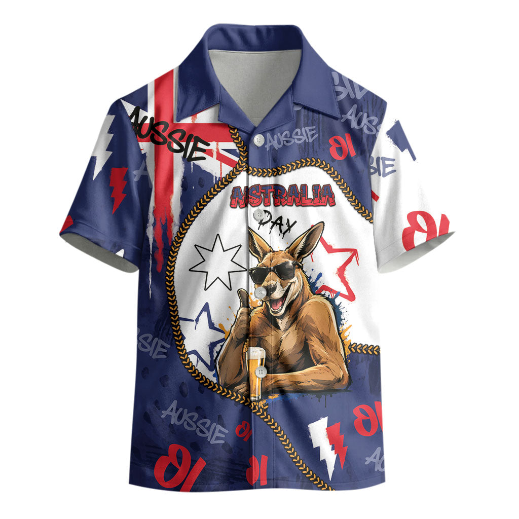 Australia Flag Day Kid Hawaiian Shirt Cool Kangaroo Beer Aussie Aussie Oi Oi