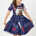 Australia Flag Day Kid Short Sleeve Dress Cool Kangaroo Beer Aussie Aussie Oi Oi