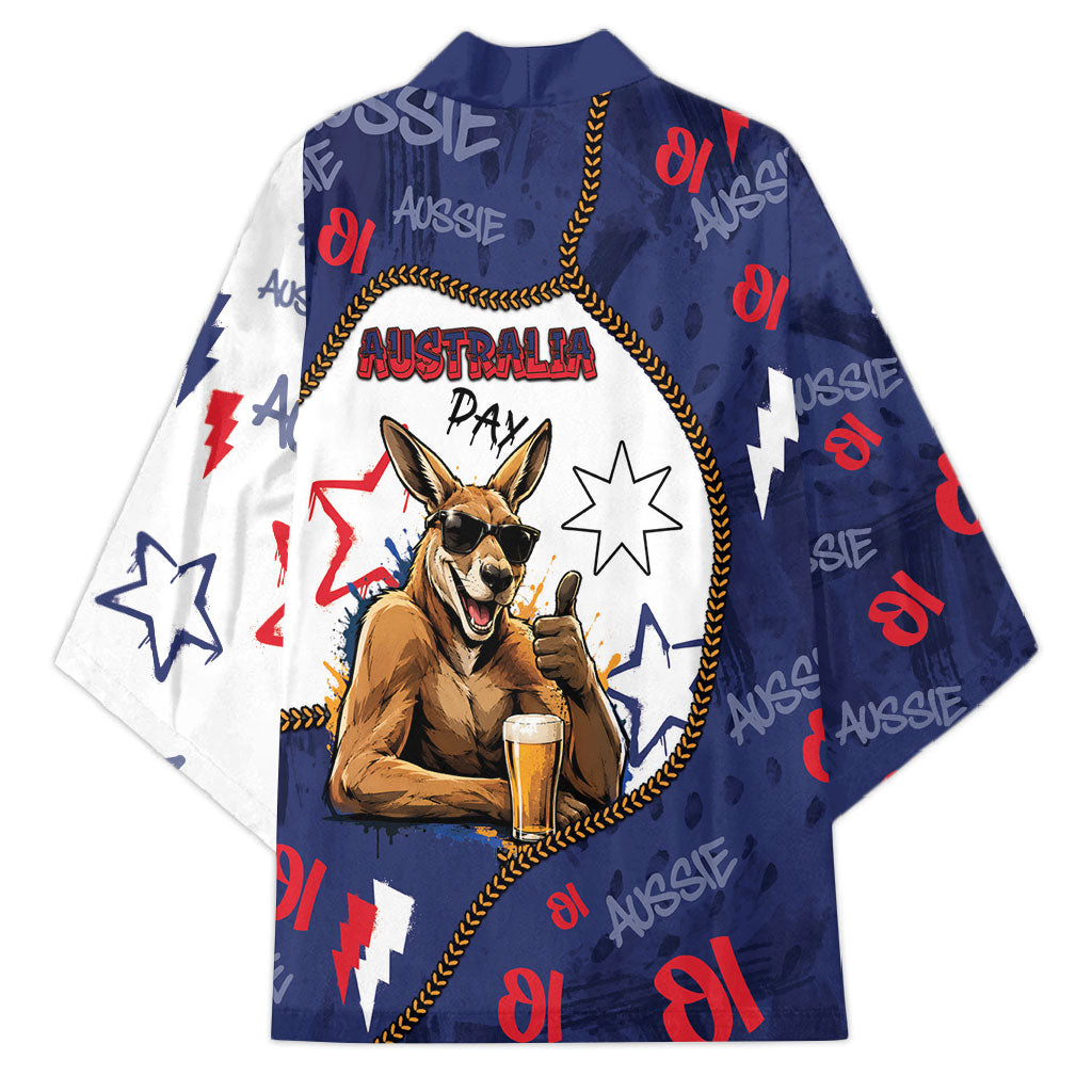 Australia Flag Day Kimono Cool Kangaroo Beer Aussie Aussie Oi Oi