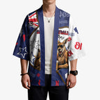 Australia Flag Day Kimono Cool Kangaroo Beer Aussie Aussie Oi Oi