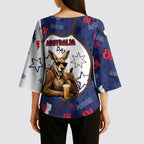 Australia Flag Day Kimono Sleeve Blouse Cool Kangaroo Beer Aussie Aussie Oi Oi