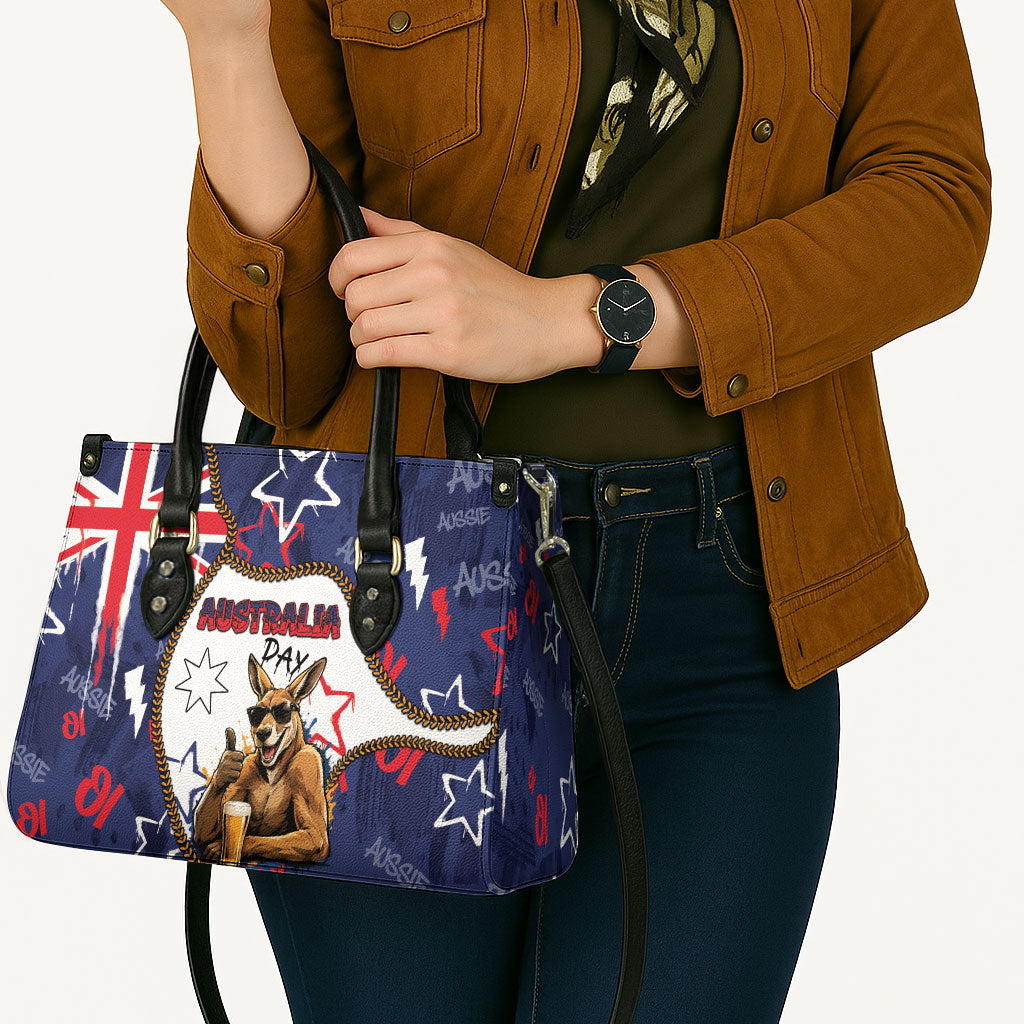 Australia Flag Day Leather Bag Cool Kangaroo Beer Aussie Aussie Oi Oi