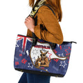 Australia Flag Day Leather Tote Bag Cool Kangaroo Beer Aussie Aussie Oi Oi