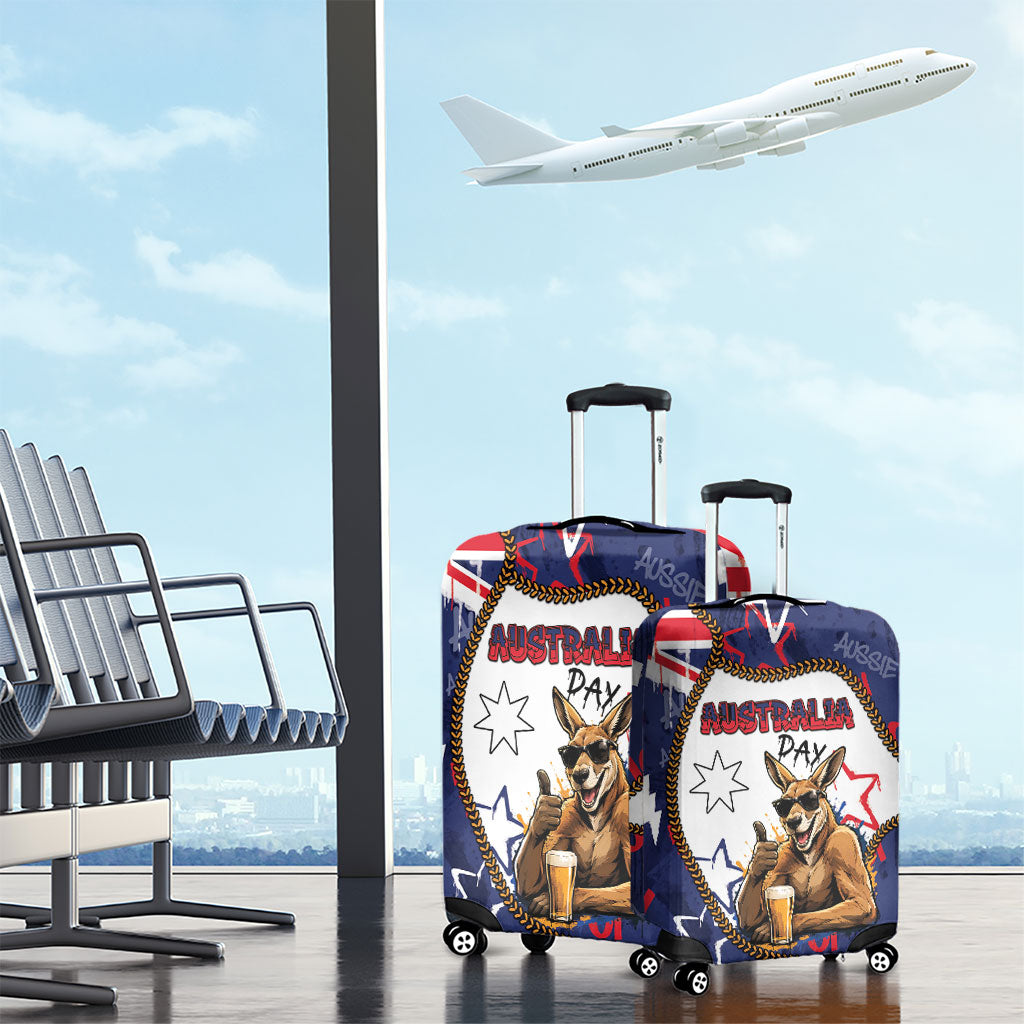 Australia Flag Day Luggage Cover Cool Kangaroo Beer Aussie Aussie Oi Oi
