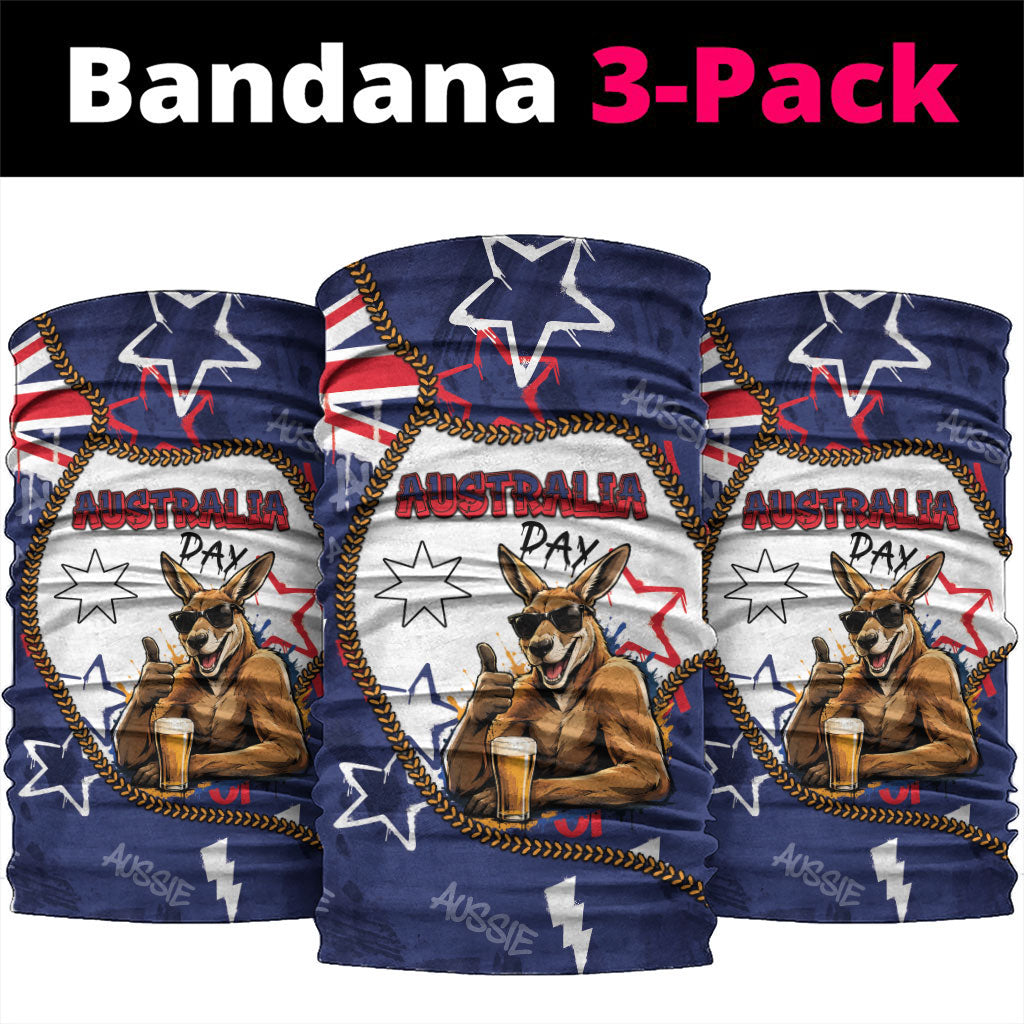 Australia Flag Day Neck Gaiter Cool Kangaroo Beer Aussie Aussie Oi Oi