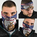 Australia Flag Day Neck Gaiter Cool Kangaroo Beer Aussie Aussie Oi Oi