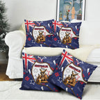 Australia Flag Day Pillow Cover Cool Kangaroo Beer Aussie Aussie Oi Oi