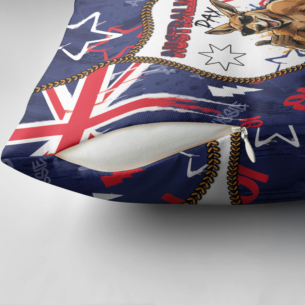 Australia Flag Day Pillow Cover Cool Kangaroo Beer Aussie Aussie Oi Oi