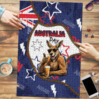 Australia Flag Day Puzzle Cool Kangaroo Beer Aussie Aussie Oi Oi