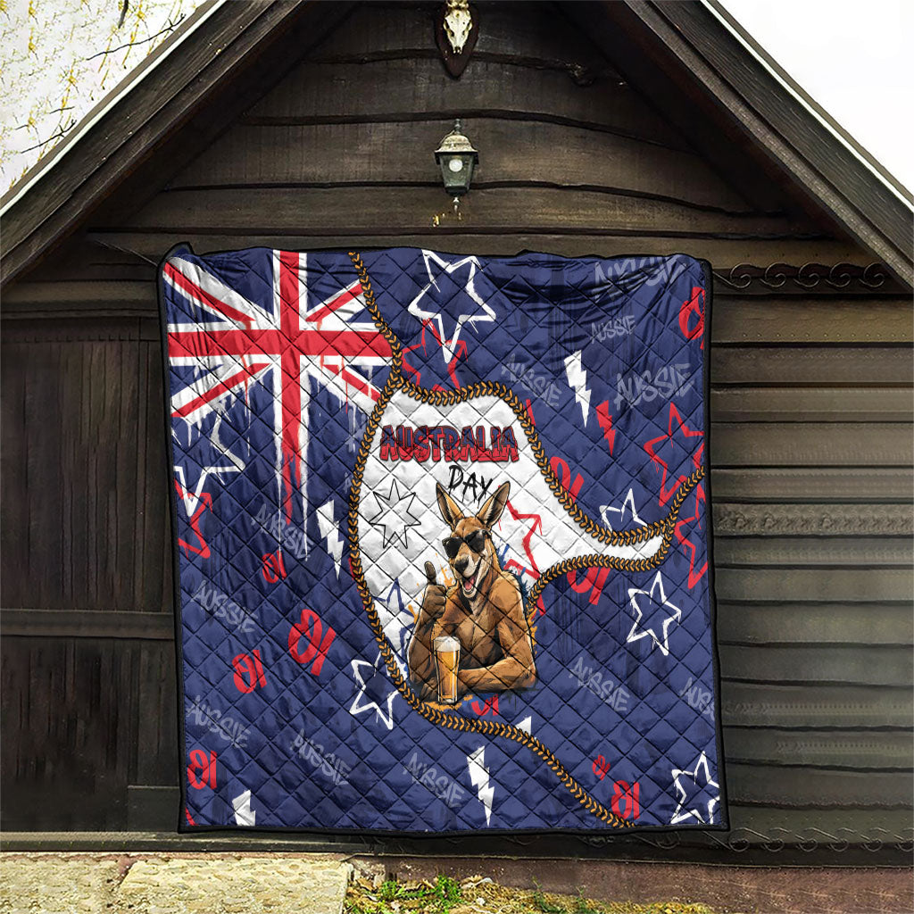 Australia Flag Day Quilt Cool Kangaroo Beer Aussie Aussie Oi Oi