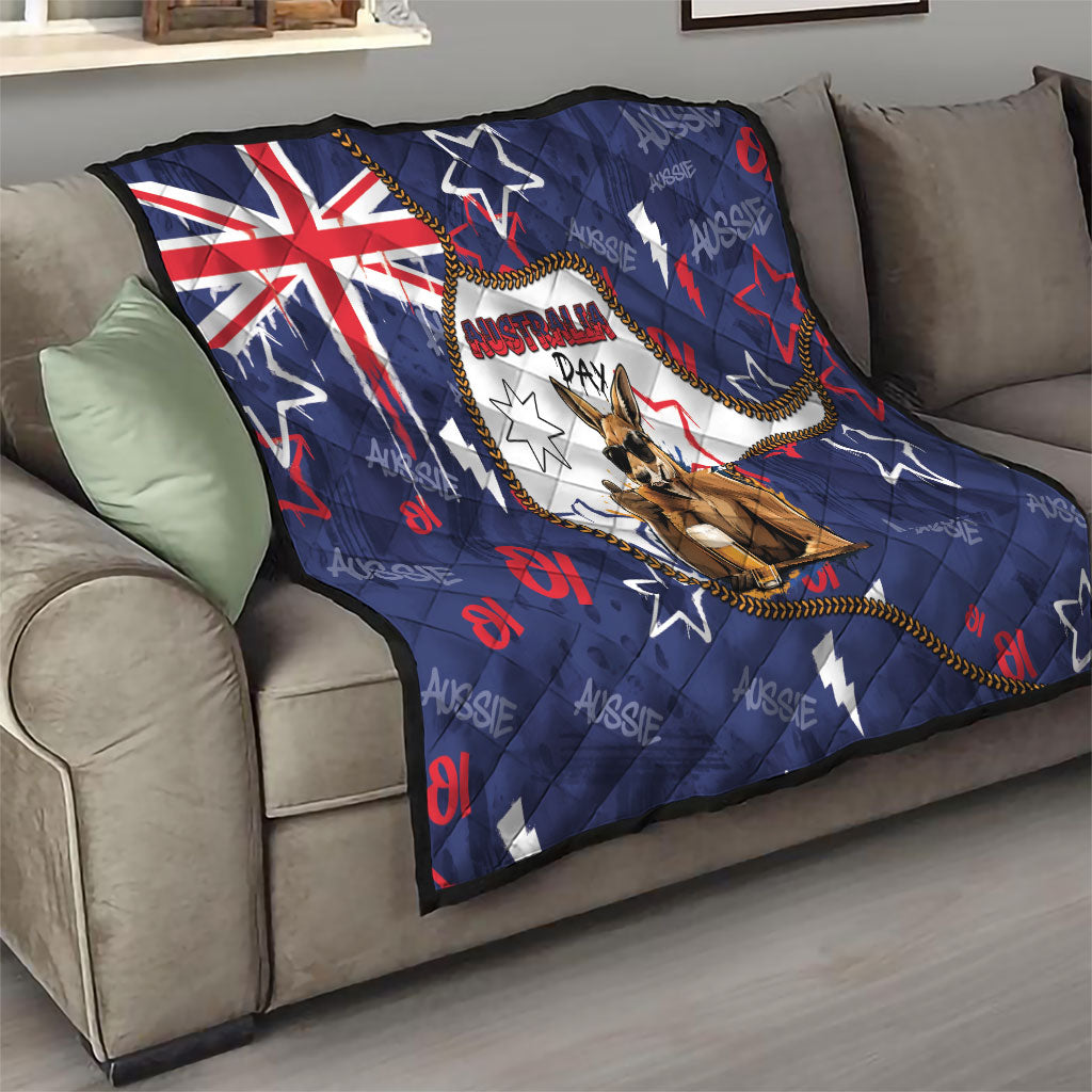 Australia Flag Day Quilt Cool Kangaroo Beer Aussie Aussie Oi Oi
