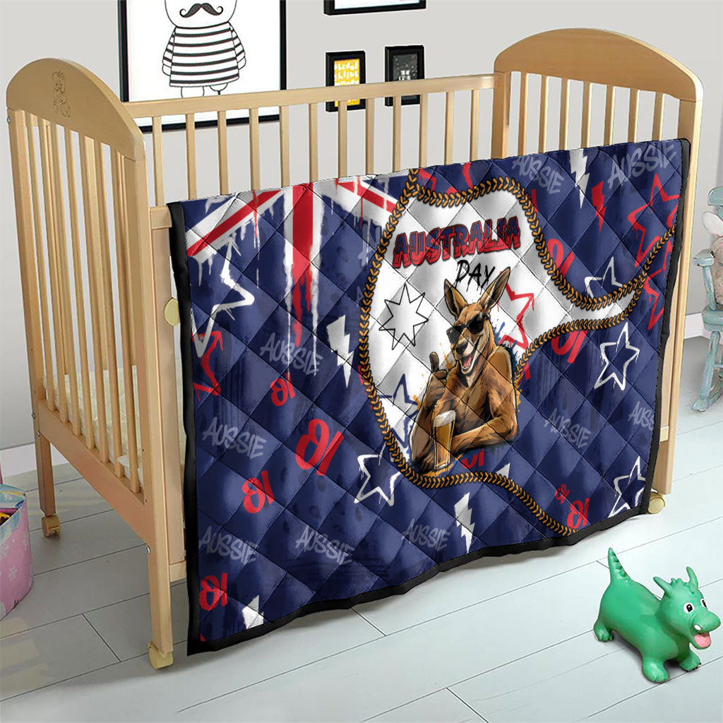 Australia Flag Day Quilt Cool Kangaroo Beer Aussie Aussie Oi Oi