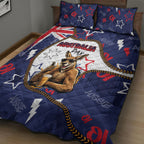 Australia Flag Day Quilt Bed Set Cool Kangaroo Beer Aussie Aussie Oi Oi