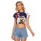 Australia Flag Day Raglan Cropped T Shirt Cool Kangaroo Beer Aussie Aussie Oi Oi