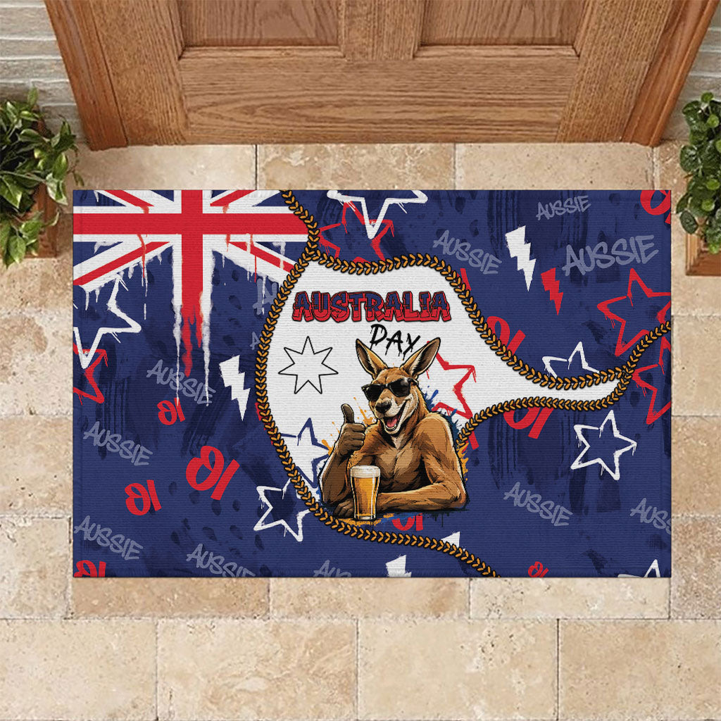 Australia Flag Day Rubber Doormat Cool Kangaroo Beer Aussie Aussie Oi Oi