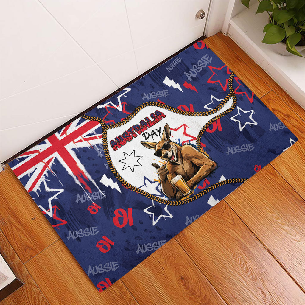 Australia Flag Day Rubber Doormat Cool Kangaroo Beer Aussie Aussie Oi Oi