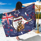 Australia Flag Day Sarong Cool Kangaroo Beer Aussie Aussie Oi Oi