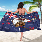 Australia Flag Day Sarong Cool Kangaroo Beer Aussie Aussie Oi Oi