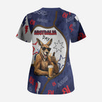 Australia Flag Day Scrub Top Cool Kangaroo Beer Aussie Aussie Oi Oi
