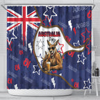 Australia Flag Day Shower Curtain Cool Kangaroo Beer Aussie Aussie Oi Oi