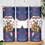 Australia Flag Day Skinny Tumbler Cool Kangaroo Beer Aussie Aussie Oi Oi