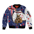 Australia Flag Day Sleeve Zip Bomber Jacket Cool Kangaroo Beer Aussie Aussie Oi Oi