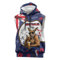 Australia Flag Day Sleeveless Hoodie Cool Kangaroo Beer Aussie Aussie Oi Oi