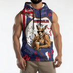 Australia Flag Day Sleeveless Hoodie Cool Kangaroo Beer Aussie Aussie Oi Oi