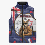 Australia Flag Day Sleeveless Puffer Jacket Cool Kangaroo Beer Aussie Aussie Oi Oi