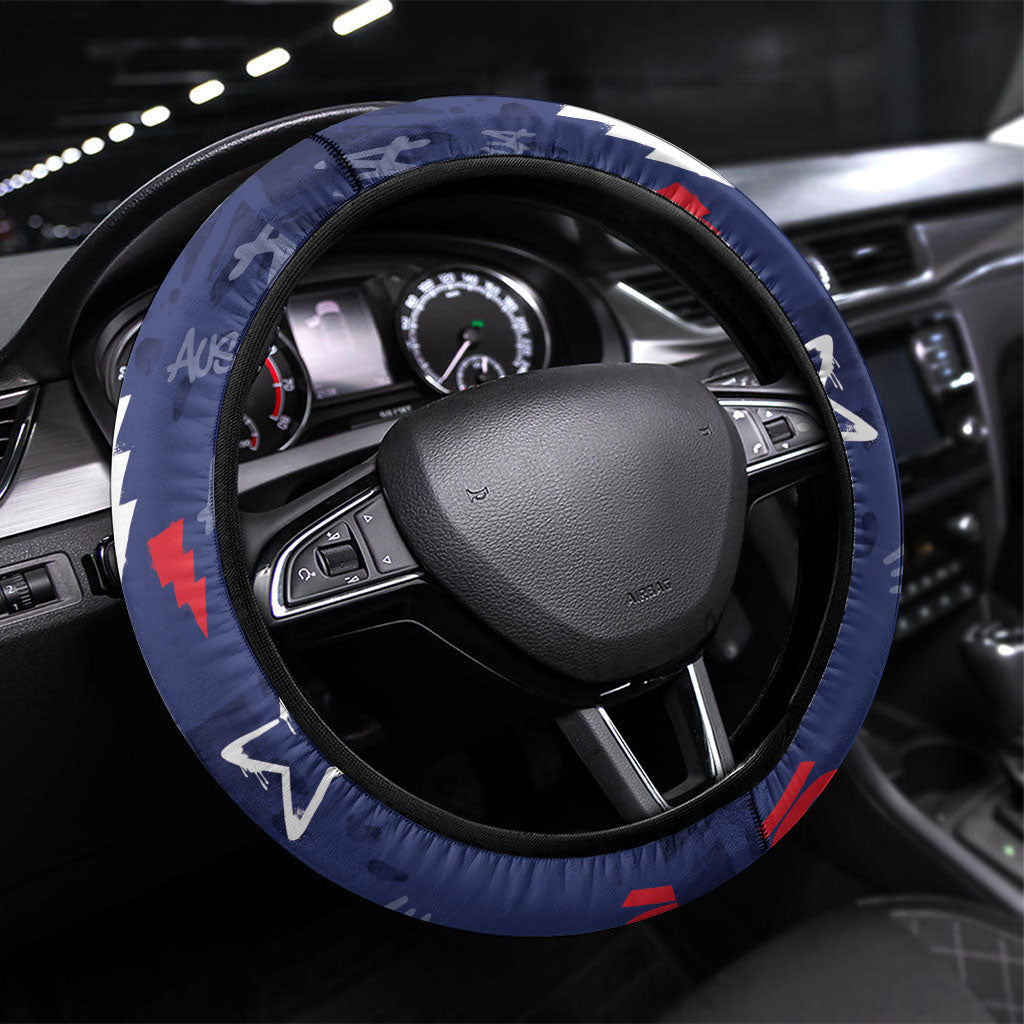 Australia Flag Day Steering Wheel Cover Cool Kangaroo Beer Aussie Aussie Oi Oi