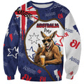 Australia Flag Day Sweatshirt Cool Kangaroo Beer Aussie Aussie Oi Oi