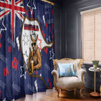 Australia Flag Day Window Curtain Cool Kangaroo Beer Aussie Aussie Oi Oi