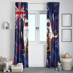 Australia Flag Day Window Curtain Cool Kangaroo Beer Aussie Aussie Oi Oi