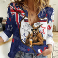 Australia Flag Day Women Casual Shirt Cool Kangaroo Beer Aussie Aussie Oi Oi