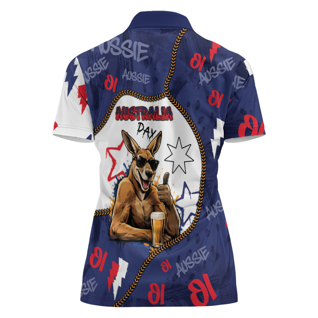 Australia Flag Day Women Polo Shirt Cool Kangaroo Beer Aussie Aussie Oi Oi