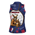 Australia Flag Day Women Sleeveless Polo Shirt Cool Kangaroo Beer Aussie Aussie Oi Oi