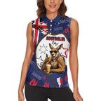 Australia Flag Day Women Sleeveless Polo Shirt Cool Kangaroo Beer Aussie Aussie Oi Oi