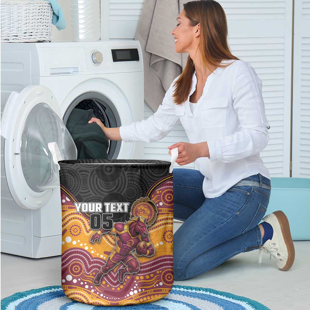 Custom Broncos Laundry Basket Horse Mascot With Aboriginal Indigenous