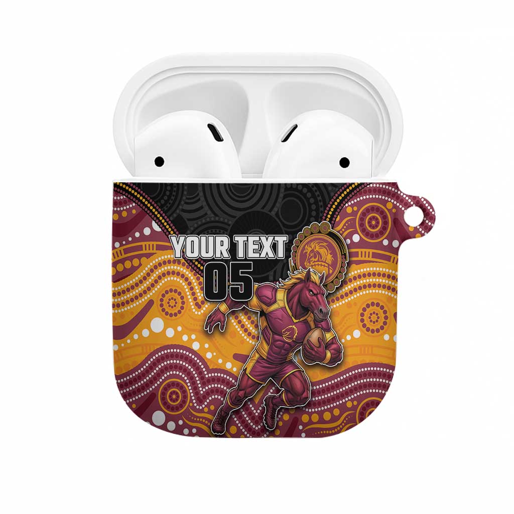 Custom Broncos AirPods Case Horse Mascot With Aboriginal Indigenous