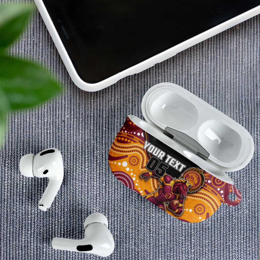 Custom Broncos AirPods Case Horse Mascot With Aboriginal Indigenous