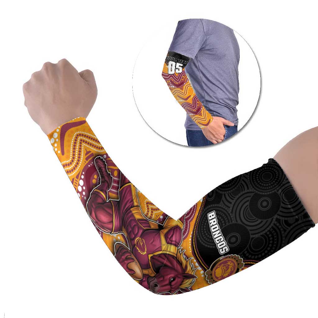 Custom Broncos Arm Sleeves Horse Mascot With Aboriginal Indigenous