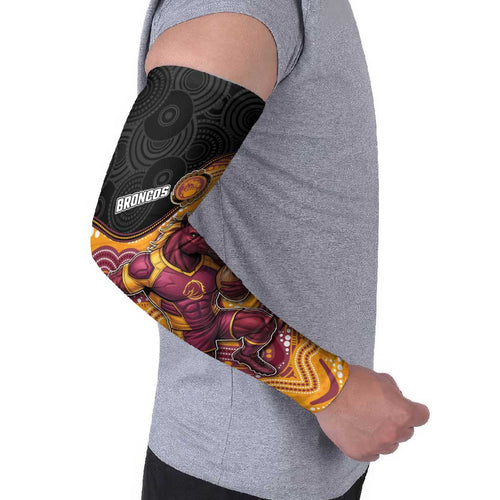 Custom Broncos Arm Sleeves Horse Mascot With Aboriginal Indigenous