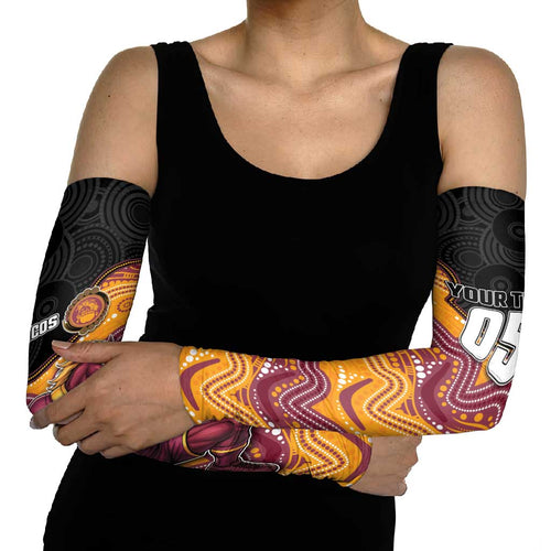 Custom Broncos Arm Sleeves Horse Mascot With Aboriginal Indigenous